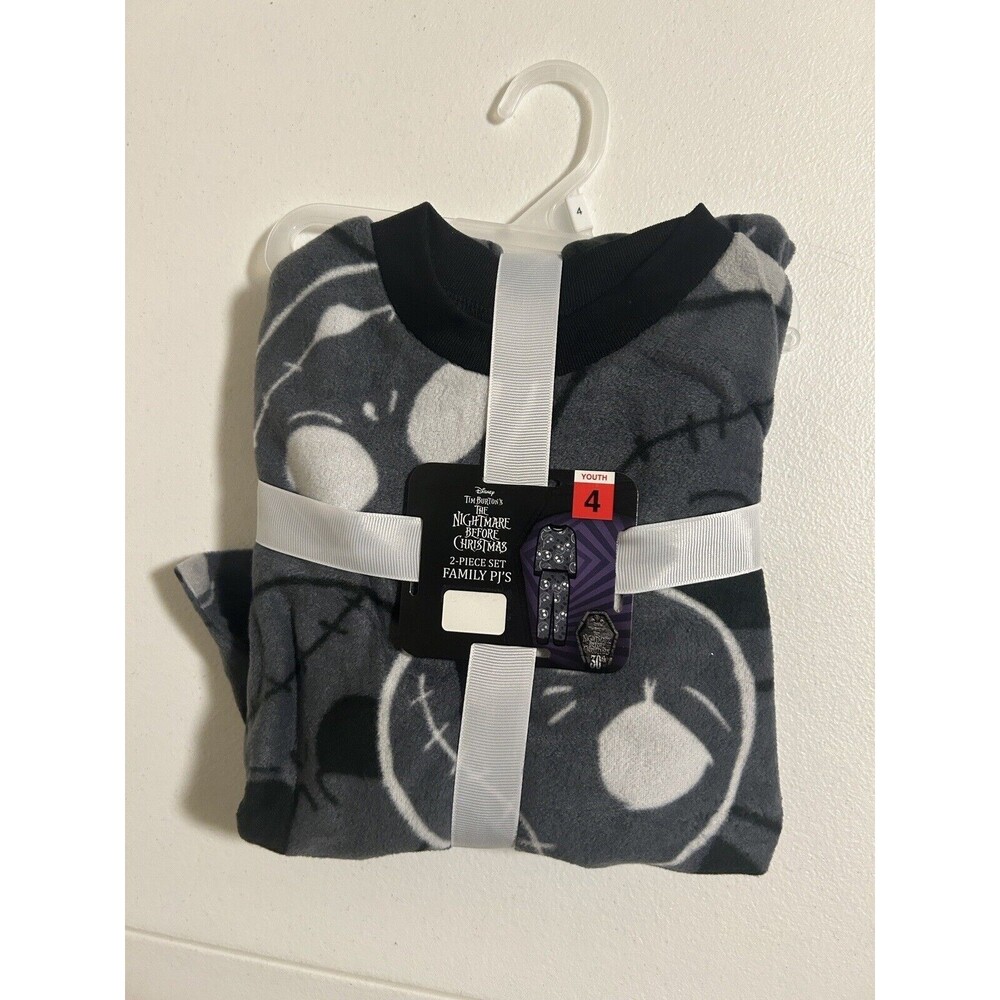 The Nightmare Before Christmas Youth 2 Piece Pajama Set Size Fleece Size 4 Gray